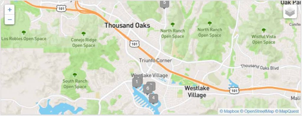 Map of the Westlake Village, Ca